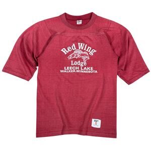 Vintage 70s Red Wing Lodge Leech Lake Minnesota Fish Shirt Collegiate Pacific XS